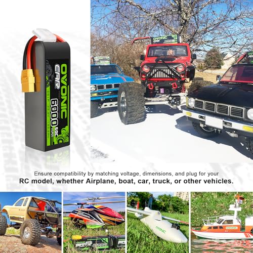 OVONIC 6S Lipo Battery 6000mAh 50C 22.2V with XT90 Plug Soft Case RC Battery Compatible for DJI Airplane RC Quadcopter Helicopter Car Truck Boat Hobby