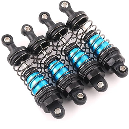 Oiled 4Pcs 72mm Aluminum Oil Shock Set for 1/12 1/14 1/16 RC Cars - Front/Rear Upgrade Compatible with WLtoys 144001, 124019, MJX 16208, HBX - color: Bz-black-blue-81mm