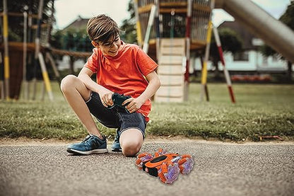 LEXiBOOK, Crosslander Glow RC Car, RC21 | Glow-in-the-dark, Rechargeable, Remote controlled - style: Crosslander 360 - Orange/Black