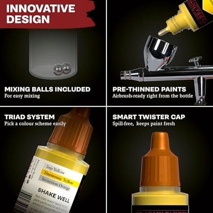 The Army Painter, Air Triads Neutral Brown, 6 x 18 ml, airbrush | Pre-thinned Acrylic spray gun paints - Paint sprayer paint for D&D & Warhammer Miniatures - color: Neutral Brown