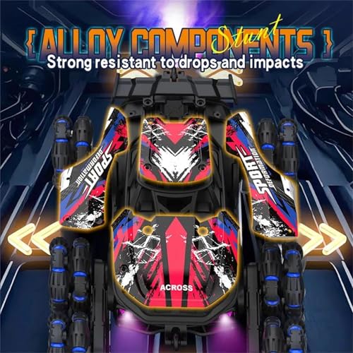 Boys 2.4G Remote Control Car with Gesture Sensing 360° Rotation 8 Wheel Off Road Stunt Drift Spray Racing Transformable Toy,C,Dual Battery - color: C