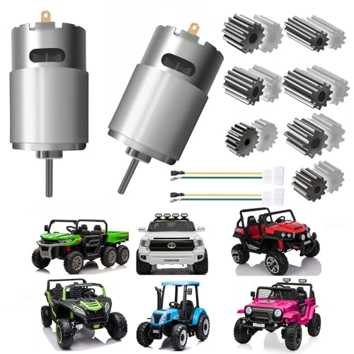 JRRXM Pair of 12V 18V 20V 24V Fast Drive Motor High Speed Engine for Kid's Power Wheels Ride on Toys Electric Car Motor Upgrade Replacement Parts Accessory 2PCS (24VRS555 40000RPM)