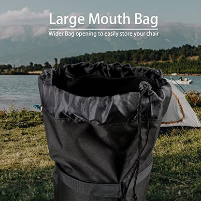 Xxerciz Foldable Camp Chair Replacement Bag Carrying Bag Large Mouth Bag with Shoulder Strap for Outdoor Camping, Heavy Duty Large Storage Folding Chair Bag 48 inches (Chair is not Included) - color: Black