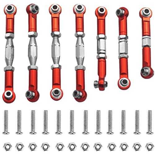 ShareGoo Adjustable Aluminum Pull Rod Steering Servo Link Linkages Arm Tie Rod Ends Compatible with WLtoys 144001 1/14 RC Car Buggy