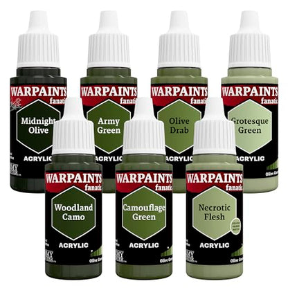 The Army Painter, Warpaints Flexible Triad Plus+: Olive Greens 7x18ml | Colori acrilici hobby di qualità miniatura, per Dungeons and Dragons (DnD) e Warhammer - color: Olive Greens