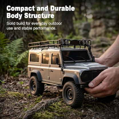1/18 Scales Remote Control Truck, MN-111 Remote Control Crawler with LED Lights, 2.4GHz Four Wheel Drive Rechargeable Climbing RC Truck for Teens Adults (Silver Grey) - color: Silver Grey
