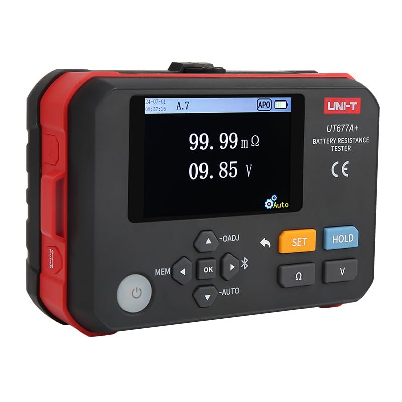 UNI-T Battery Internal Resistance Tester & Voltage Meter for DC 120V 3Ω Batteries Car Battery Tester AAA AA Battery, Digital Smart Battery Analyzer for Household Automotive UT677A+