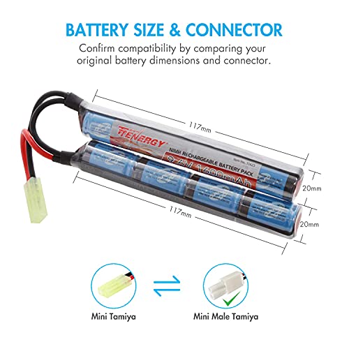 Tenergy Combo 9.6V 1600mAh Butterfly Mini NiMH Battery Pack + 8.4V-9.6V NiMH Smart Charger + Lipo Bag - size: Battery Pack + Charger + Lipo Bag