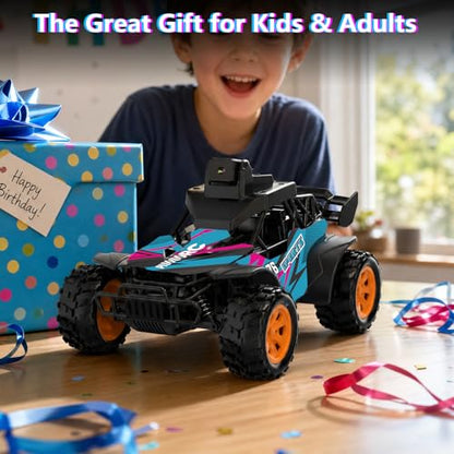 RC Car with Camera, RC Truck, FPV Remote Control Car, 2.4GHz 2.8" Screen, 60° Adjustable Camera, Live Video, APP/Radio Dual Control, 2 Speeds, Rechargeable Off-Road RC Cars, Gift for Adults&Kids - color: Pink