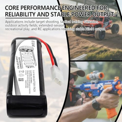 (2-Pack) 8.4V 3000mAh Ni-MH Battery for M16, SR16, AK, MP5 Airsoft | Fits M16A1, Knights SR16, MP5 SD5, MK5A4, G3 SD1, M16VN, CA G3 SG1 and G3 A3; standard Tamiya connector and charger included. - color: (2-Pack) 8.4V 3000mAh TAMIYA