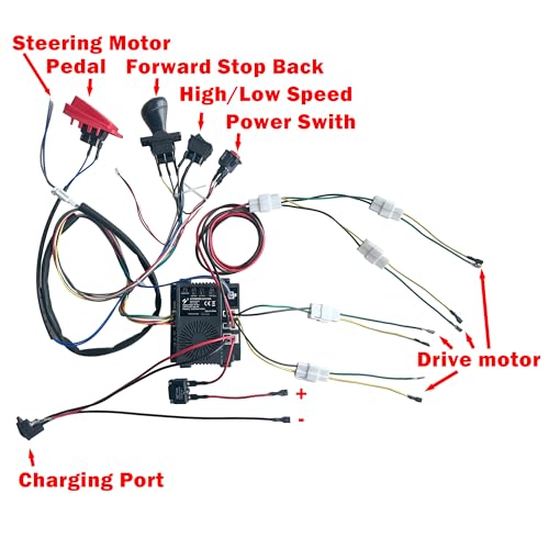 24 Volt DIY Wires Harness Conversion Kit for Kid's Ride On Toys Car,2.4G Set of Wire Harness Switch Control Box for Power Wheels Upgrade Replacement Parts,12V&18V&20V