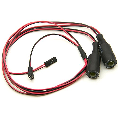 QUE-T 13mm 2 LEDs Angel Eyes & Demon Eyes LED Headlight/Back Light for 1:10 RC Model Crawler Cars, (Red + Yellow, 13MM) - color: Red + Yellow, size: 13MM