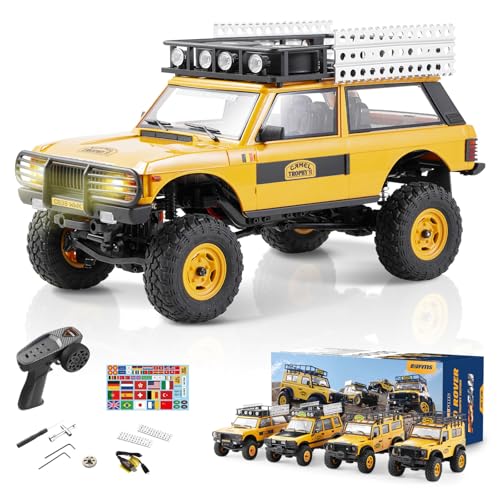 BEEZRC FMS 1/24 RC Crawler RTR FCX24M Land Rover Family Camel Trophy Edition Licensed RC Model 4WD RC Rock Truck 2.4Ghz Hobby Grade RC Car Model Mini Off Road Vehicle with Battery (Range Rover) - color: Range Rover