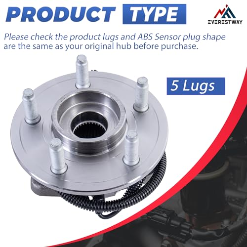 513270 Front Wheel Hub Bearing Assembly Compatible with 2008-2012 Liberty | 5 Lugs Automotive Replacement Front Left Wheel Hub Assembly with ABS Compatible with 2008-2012 Jeep Liberty, 1 Pack - size: 513270/1PC