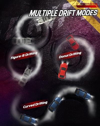 ARRIS 1/64 Micro Desktop RC Drift Car 4WD with 2-Speed Modes RTR | Pocket Size Design, LED Lights, Stunt Driving, Smooth Drifting, Indoor Fun - color: Black