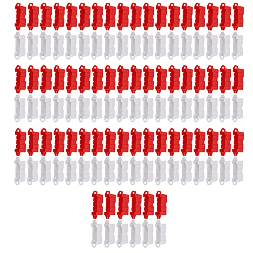 VBESTLIFE RC Drift Race Road Barriers, Durable Plastic DIY Racing Track Barriers for 1/10 1/14 1/18 Scale RC Cars 120PCS Red and White