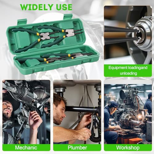 7-Inch Heavy Duty Snap Ring Pliers Set – Internal/External for Auto Repair
