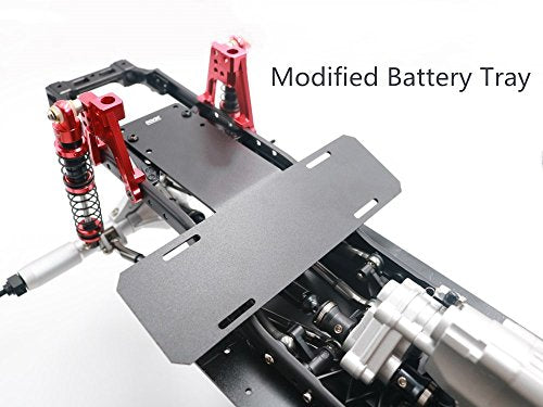 KYX Racing V8 Engine Motor 2 Speed Gearbox + Axle Servo Mount + Modified Battery Tray Set for 1/10 Rc Crawler SCX10 II