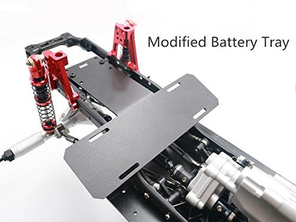 KYX Racing V8 Engine Motor 2 Speed Gearbox + Axle Servo Mount + Modified Battery Tray Set for 1/10 Rc Crawler SCX10 II