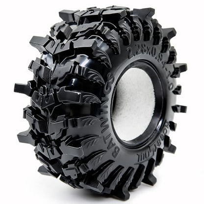 58mm BATWINGS 1.0" RC Crawler Tires 4-Pack For TRX4M SCX24 AX24 | Super soft sticky mud tires with foam inserts, For 1/18 TRX4M & 1/24 AX24 FCX24 Enduro24 micro rock crawlers Upgrades - size: 1.0 tires - 58mm Tall