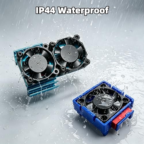 VXL-3s ESC Cooling Fan and Motor Cooling Fan Dual Fan Set Compatible with 1/10 Traxxas Slash 4×4 VXL Stampede 4×4 Rustler 4×4 Hoss 4×4 Velineon VXL-3s Heat Sink, Blue - color: Blue