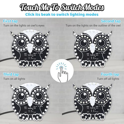 Touch Control LED Owl Soldering Kit, ICSTATION Owl Light Soldering Learning Kit With 3 Light Modes Brightness Adjustment Soldering Project for Adults College Students Solder Education