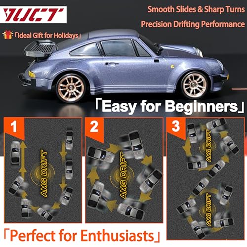 YUCT LDRC 1/18 Scale Posche 911 RC Drift Car RWD Drifting | Proportional Drift Car With ESP Gyro,LED Light, Alloy Car Shell for Adults LD1898 Purple - color: Ld1898-purple
