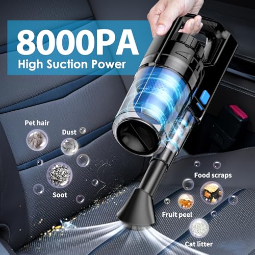 17pcs Car Detailing Kit Interior Cleaner, Car Interior Cleaning Kit with Handheld Car Vacuum, Car Detailing Brushes, Windshield Cleaning Tool, Car Cleaning Supplies, Car Accessories for Men, Women