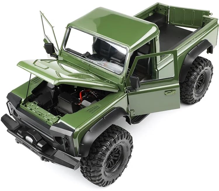 Hard Body Single Cab 324mm wheelbase, 2-Door Pickup Truck Body Shell for 1/10 RC Crawler Car, for Traxxas TRX4 Defender Bronco Upgrade (Green) - color: Green