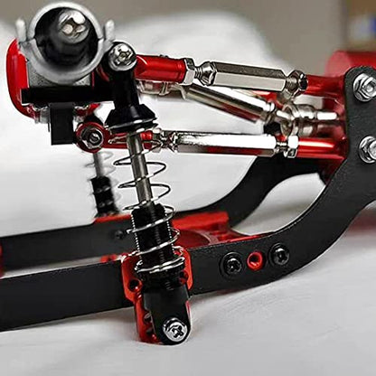 Metal Steering Link Rod Pull Rod Mounts Shock Absorbers Set for C14 C24 C24-1 1/16 RC Car Upgrade Parts,1