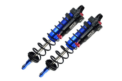 GPM Aluminum 6061-T6 Rear L-Shape Piggy Back (Built-in Piston Spring) Adjustable Spring Dampers 143Mm - 2Pc Set for TRAXXAS 1/8 4Wd Sledge Monster Truck-95076-4 (Blue) - color: Blue