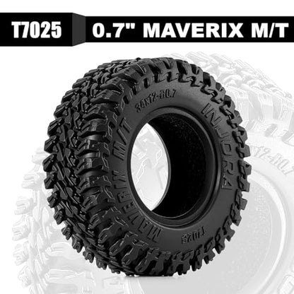 INJORA 34 * 12mm 0.7" MAVERIX M/T Tires for Axial SCX30 Upgrade, T7025