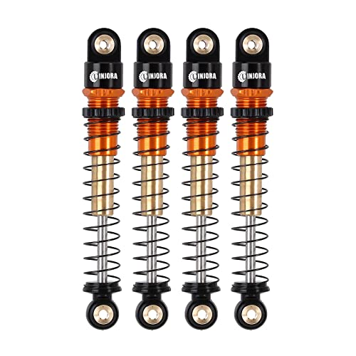 INJORA 43mm Aluminum Threaded Shocks Absorber Damper for 1/24 SCX24(Gold) - color: Gold