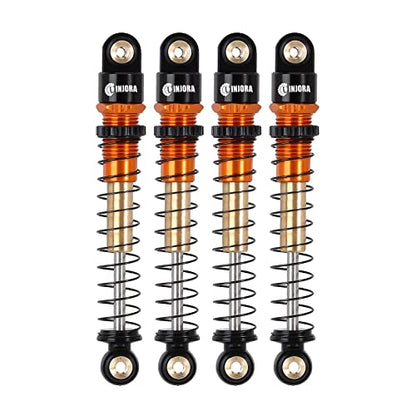 INJORA 43mm Aluminum Threaded Shocks Absorber Damper for 1/24 SCX24(Gold) - color: Gold