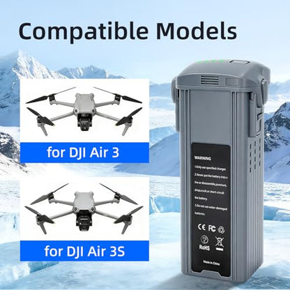 2 Pack Air 3、Air 3S Intelligent Flight Battery (4241mAh,14.76V) Max Flight time 45 Minutes Replacement Battery for DJI Air 3/3S Drone - style: Air 3/3S Battery*2