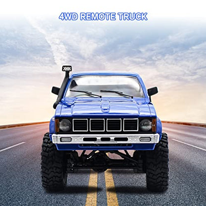 Mostop RC Crawler WPL C24 Rock Crawler RC Truck 4x4 Off Road, 1:16 Scale RTR Remote Control Truck, 2.4Ghz Proportional Steering RC Car with LED Lights, Toys for Kids 6-8, 8-12 Year Old Birthday Gift