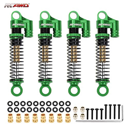 RCAWD for FMS EAZYRC ROC HOBBY FCX24 1/24 & 1/18 Crawlers Shock Absorber Damper Upgrades, Front Rear RC Shocks Parts Aluminum Adjustable # C3002 Green - color: Green