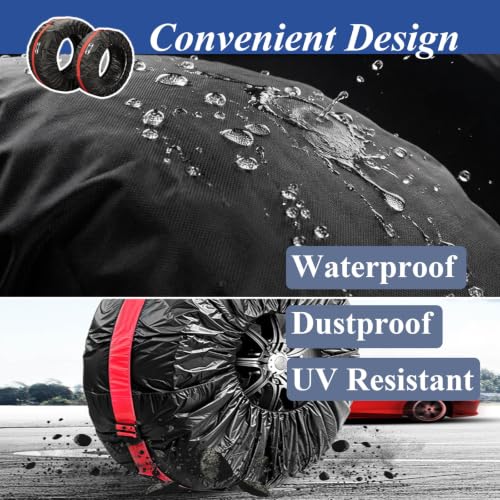 Tire Cover 4pcs for Lexus RC/LC/SC Coupe 1991-2025 Spare Tire Protector Water Dust UV Resistant All-Weather Wheel Storage Bag with Handle