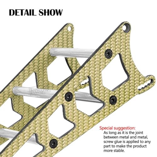 RC Carbon Adjustable Wheelie Bar Kit Tail Wheel Head up Wheel Upgrades Part for 1/10 Slash,Rustler,Bandit,Stampede VXL 2WD,Carbon Adjustable Wheelie Bar w/Mount Hops Up,Golden - color: Golden（upgrades Part）