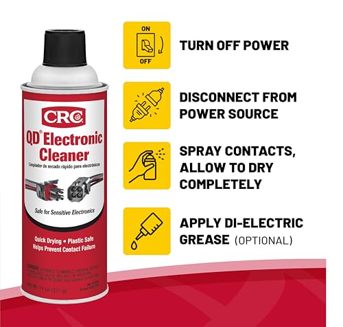 CRC 05103 QD Electronic Cleaner -11 Wt Oz | Electronic Contact Cleaner, Circuit Board Cleaning, Sensitive Electronics, Fast Drying, No Residue.