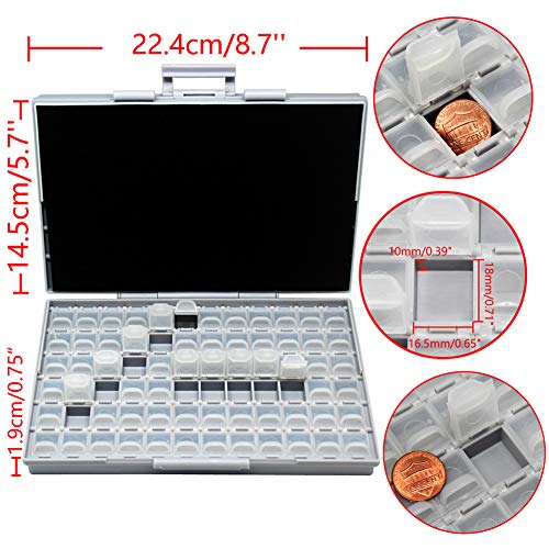 3pcs AideTek BOXALL72 SMD SMT Resistor Capacitor 1206 0805 0603 Box Organizer Craft Beads Storage 72 Compartments on Each Box - style: 3BOXALL72