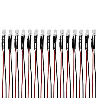 15PCS HIRCQOO RC Car 3MM & 5MM Pre Wired Led Light Emitting Diodes 12V Mini Single Led Bulbs Compatible with Traxxas TRX-4 TRX-6 Axial SCX10 90046 1/10 RC Crawler Car Truck DIY Parts (5mm,Red) - size: 5mm,Red