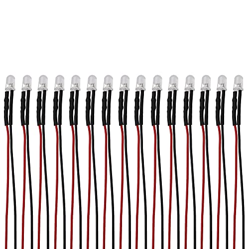 15PCS HIRCQOO RC Car 3MM & 5MM Pre Wired Led Light Emitting Diodes 12V Mini Single Led Bulbs Compatible with Traxxas TRX-4 TRX-6 Axial SCX10 90046 1/10 RC Crawler Car Truck DIY Parts (5mm,Red) - size: 5mm,Red