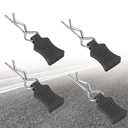 4pcs Universal RC Car Body Clips with Pull Tabs Pins for 1/8 1/10 /12 RC Car Shell Replacement Parts (Black) - color: Black