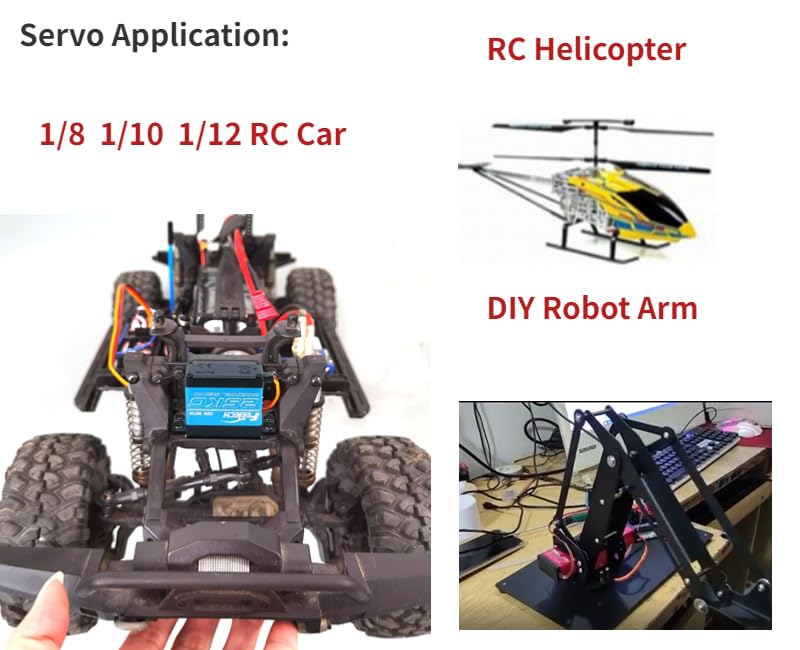 FEETECH 35kg Servo Motors Waterproof High Speed Torque Digital Servo Metal Gear RC Crawler 1/10 1/8 1/12 Steering Servo,Control Angle 180° for RC Car Helicopter Airplane Robot Arm Control