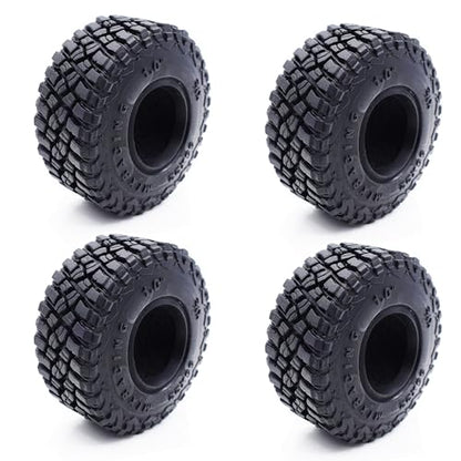 1.0 Tires 55*22mm Tires & Silicone Rubber Inserts for 1/18 1/24 RC Crawler | Soft Drift Tires for RC Crawler Axial SCX24 FMS FCX24 RC Crawler Car,Replacement Wheels,Durable Rubber,Ready to Install