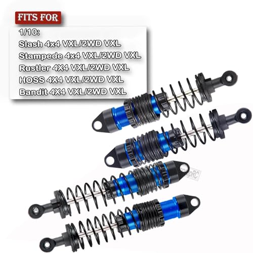 Full Aluminum Big Bore RC Shocks Absorber Damper Upgrades Part for 1/10 Slash/Stampede/Rustler/Bandit VXL 4X4 2WD,Front Rear Assembled Full Metal Shocks,4PCS Navy Blue - color: Navy Blue/4pcs