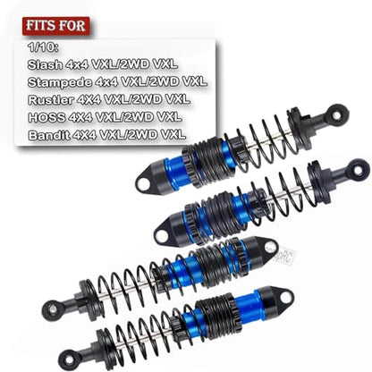 Full Aluminum Big Bore RC Shocks Absorber Damper Upgrades Part for 1/10 Slash/Stampede/Rustler/Bandit VXL 4X4 2WD,Front Rear Assembled Full Metal Shocks,4PCS Navy Blue - color: Navy Blue/4pcs