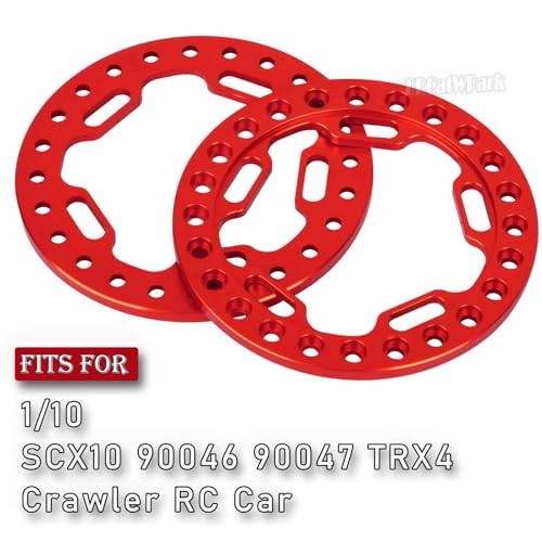 Metal 1.9 Beadlock Wheels Replacement Ring for 1/10 TRX4 SCX10 90046 90047 Crawler RC Car,4Pcs RC 1.9 Beadlock Wheels Replacement Ring,Red - color: Red - (Beadlock Ring)