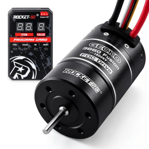 Gecko 3660 1800KV Motor +40A ESC Integrated Motor & ESC with Program Card | 1/10 RC Crawler Car Sensoredbrushless Power System, Internal 4-pole 2-3S LiPo Brushless Motor